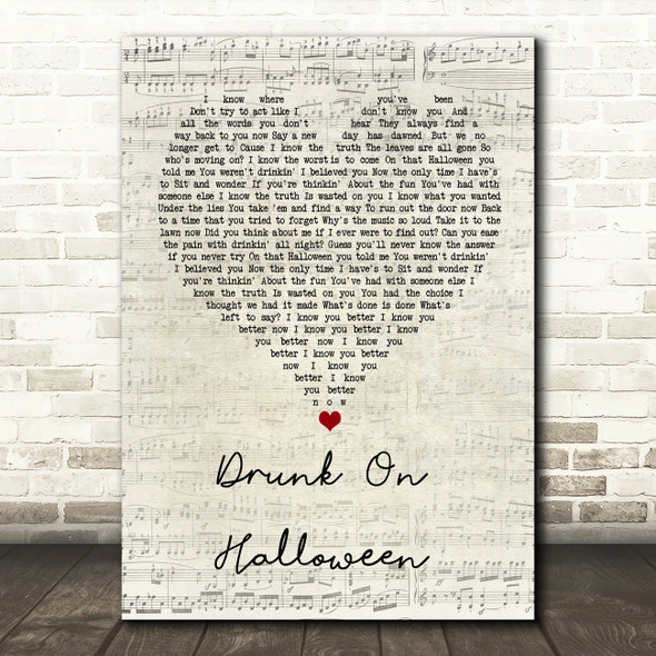 Wallows Drunk On Halloween Script Heart Song Lyric Print