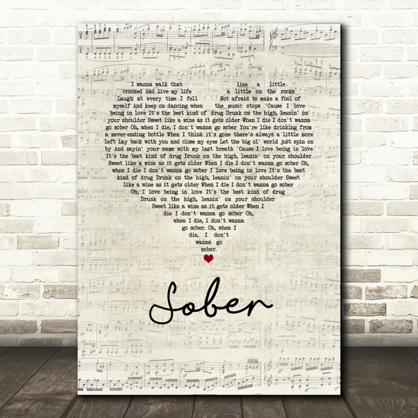 Little Big Town Sober Script Heart Song Lyric Music Art Print