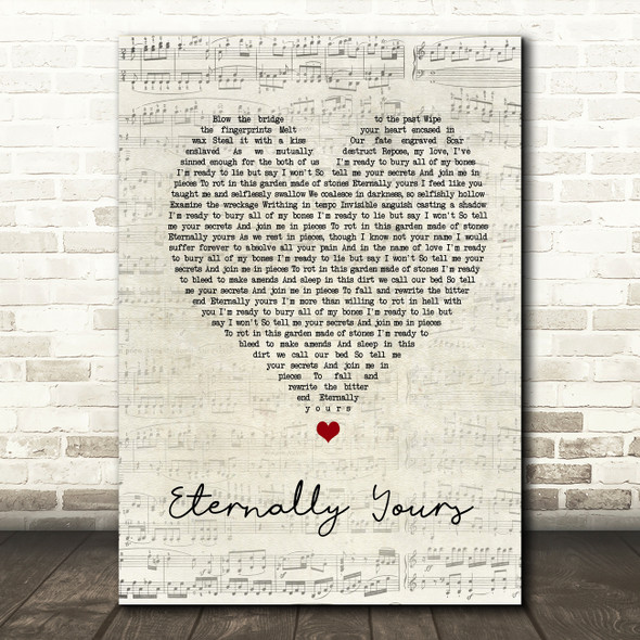 Motionless In White Eternally Yours Script Heart Song Lyric Music Art Print