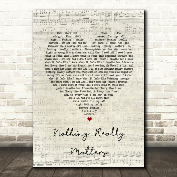 Mr. Probz Nothing Really Matters Script Heart Song Lyric Music Art Print