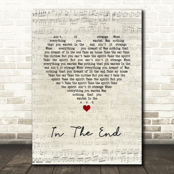 The Cranberries In The End Script Heart Song Lyric Music Art Print
