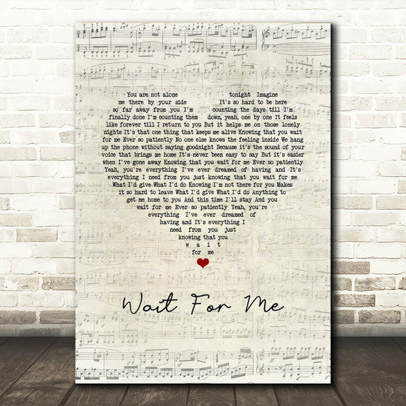 Theory Of A Deadman Wait For Me Script Heart Song Lyric Music Art Print