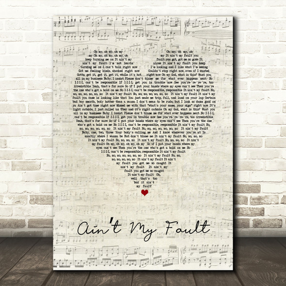 Zara Larsson Aint My Fault Script Heart Song Lyric Music Art Print