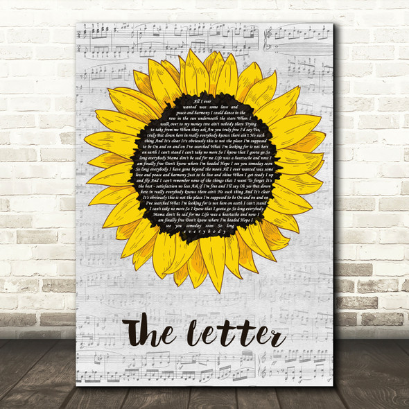 Macy Gray The Letter Grey Script Sunflower Song Lyric Music Art Print