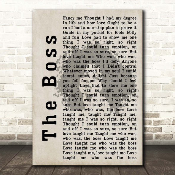 Diana Ross The Boss Shadow Song Lyric Print