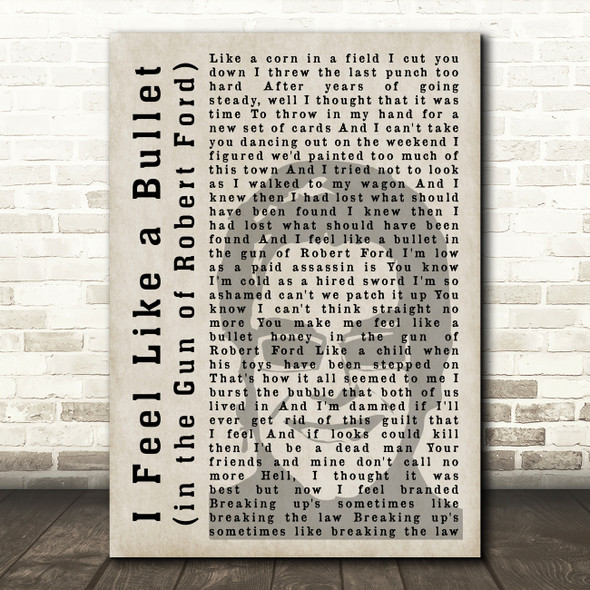 Elton John I Feel Like a Bullet (in the Gun of Robert Ford) Shadow Song Lyric Quote Music Print