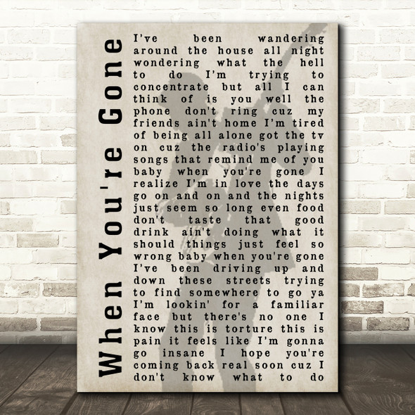 Bryan Adams When You're Gone Shadow Song Lyric Quote Print