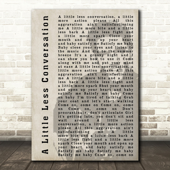 Elvis Presley A Little Less Conversation Face Shadow Song Lyric Quote Print