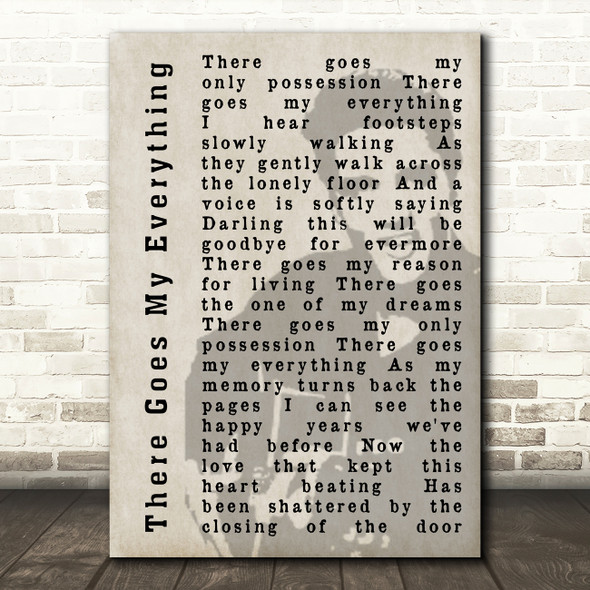 Elvis Presley There Goes My Everything Face Shadow Song Lyric Quote Print