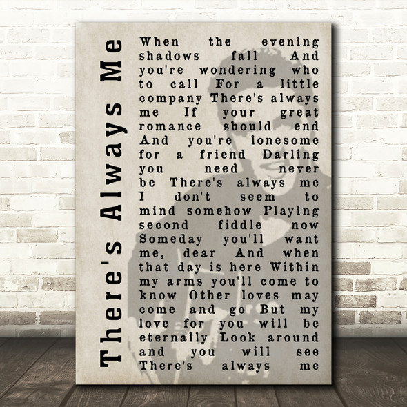 Elvis Presley There's Always Me Face Shadow Song Lyric Quote Print