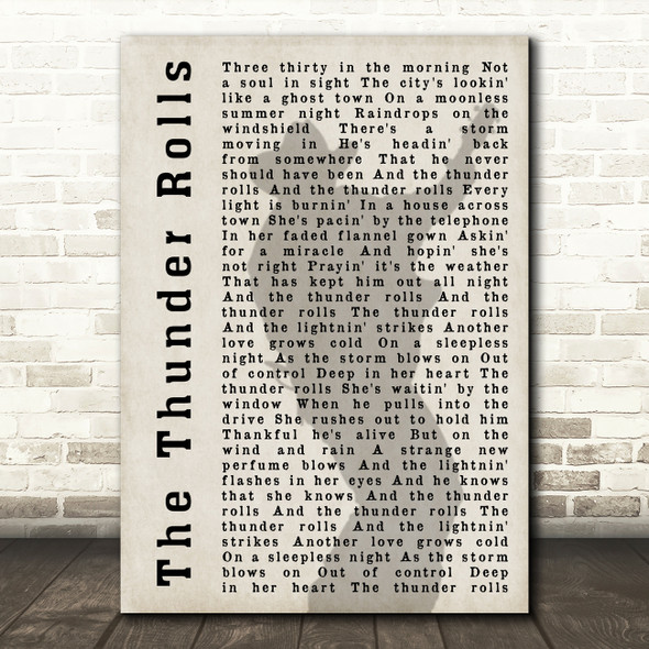 Garth Brooks The Thunder Rolls Shadow Song Lyric Quote Print