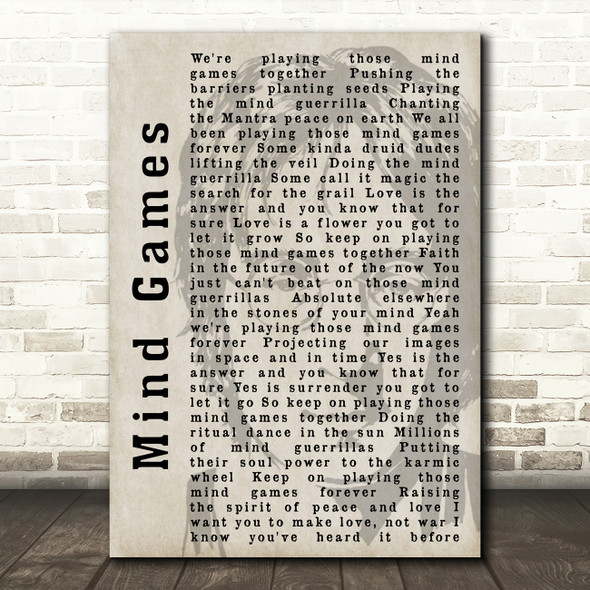 John Lennon Mind Games Shadow Song Lyric Quote Print