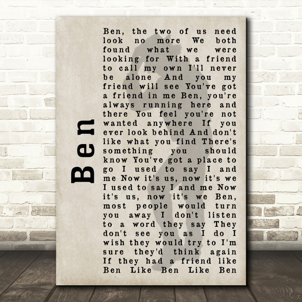 Michael Jackson Ben Shadow Song Lyric Quote Print