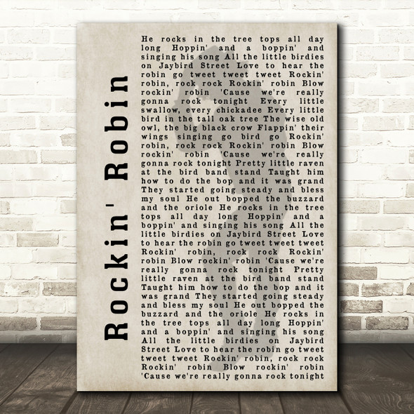 Michael Jackson Rockin' Robin Shadow Song Lyric Quote Print