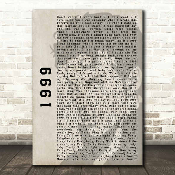 Prince 1999 Shadow Song Lyric Quote Print