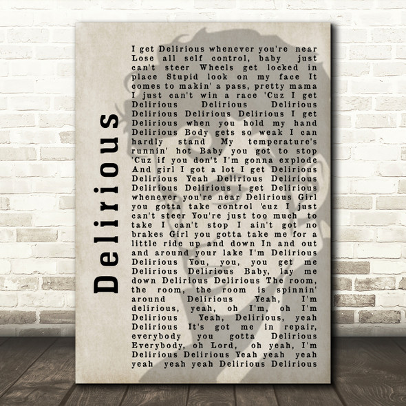 Prince Delirious Shadow Song Lyric Quote Print