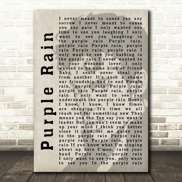 Prince Purple Rain Shadow Song Lyric Quote Print