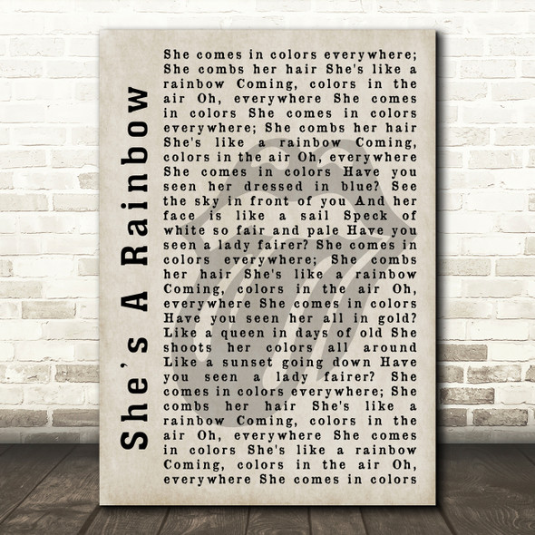 The Rolling Stones Shes A Rainbow Shadow Song Lyric Quote Print