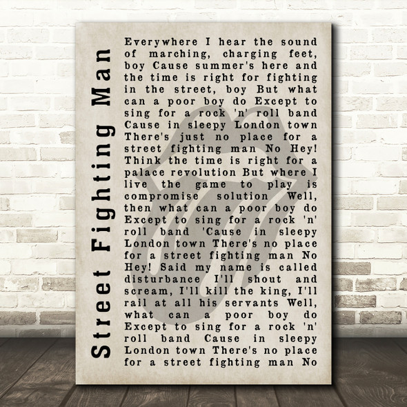The Rolling Stones Street Fighting Man Shadow Song Lyric Quote Print