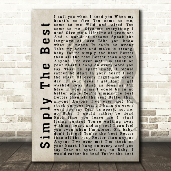 Tina Turner The Best Shadow Song Lyric Quote Print