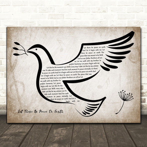 Vince Gill Let There Be Peace On Earth Vintage Dove Bird Song Lyric Quote Music Print
