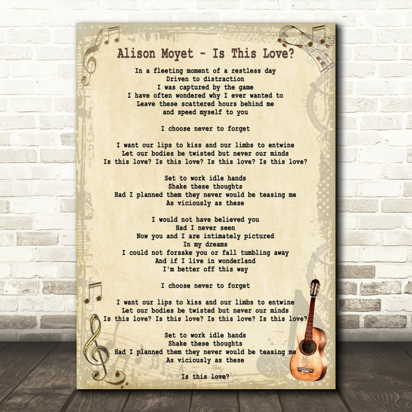 Alison Moyet Is This Love Song Lyric Quote Print