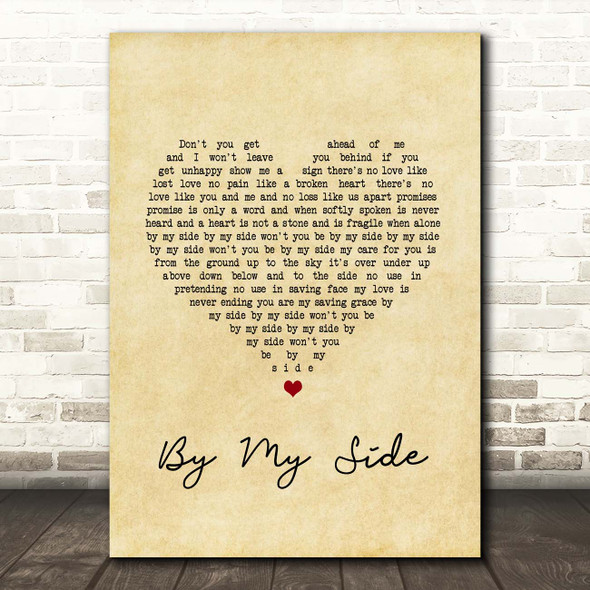 Ben Harper By My Side Vintage Heart Song Lyric Print