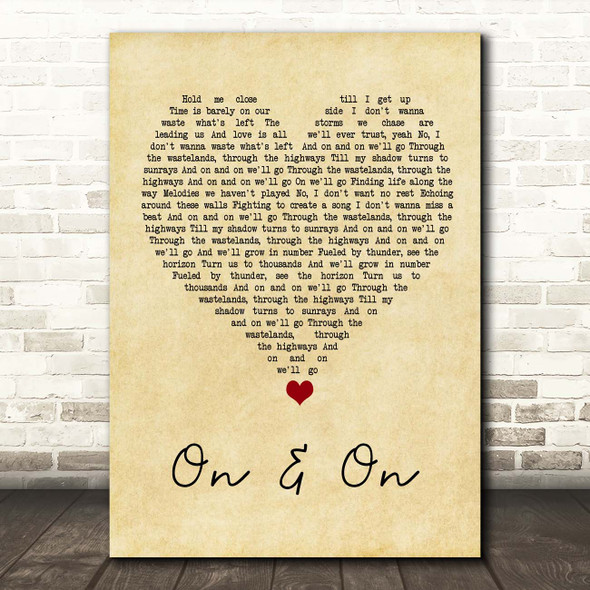 Cartoon On & On Vintage Heart Song Lyric Print