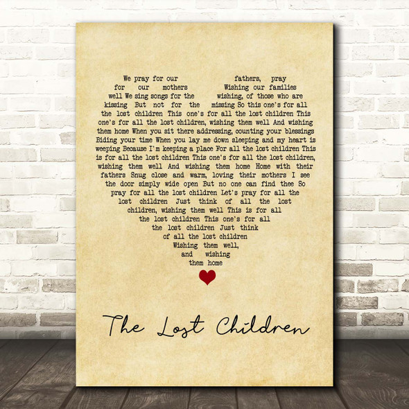 Michael Jackson The Lost Children Vintage Heart Song Lyric Print