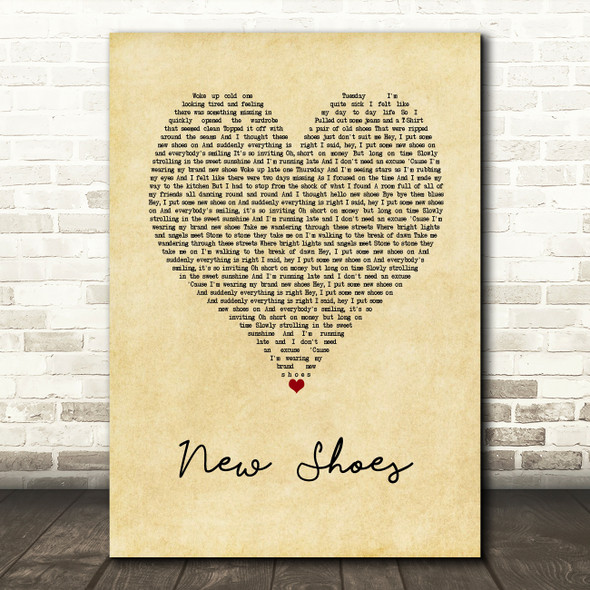 Paolo Nutini New Shoes Vintage Heart Song Lyric Wall Art Print