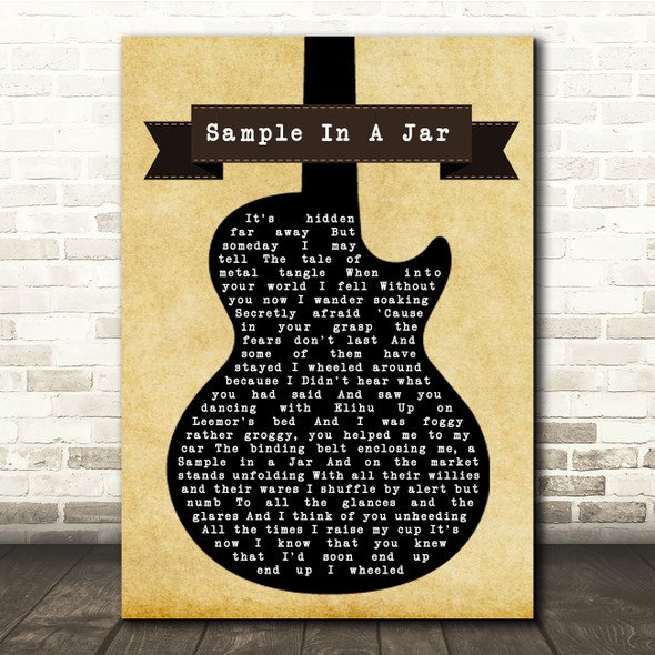 Phish Sample In A Jar Black Guitar Song Lyric Quote Music Print
