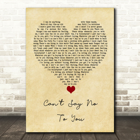 Nashville Cast, Hayden Panettiere & Chris Carmack Can't Say No To You Vintage Heart Song Lyric Quote Music Print