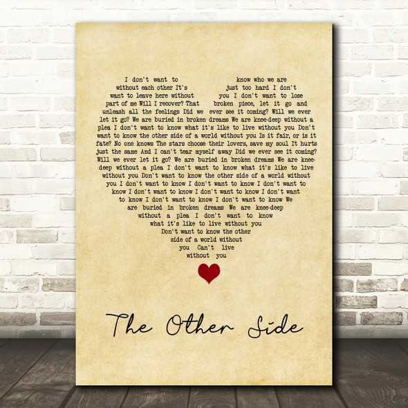 Ruelle The Other Side Vintage Heart Song Lyric Quote Music Print