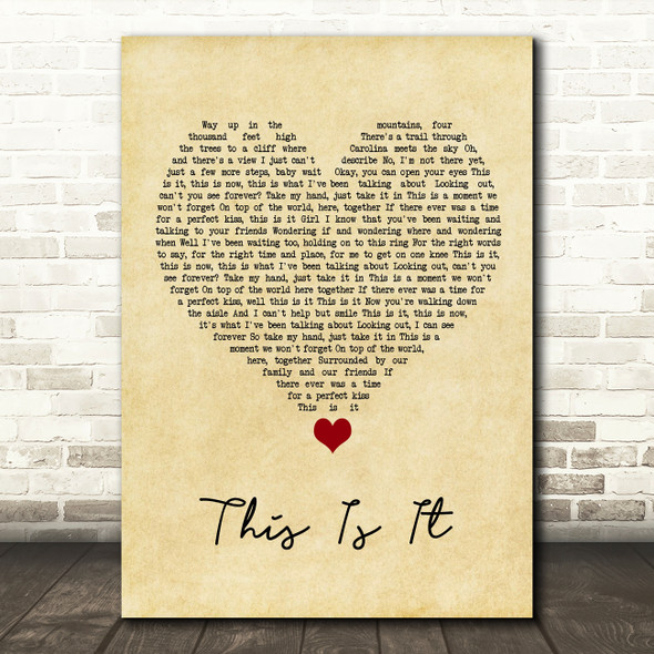Scotty McCreery This Is It Vintage Heart Song Lyric Quote Music Print