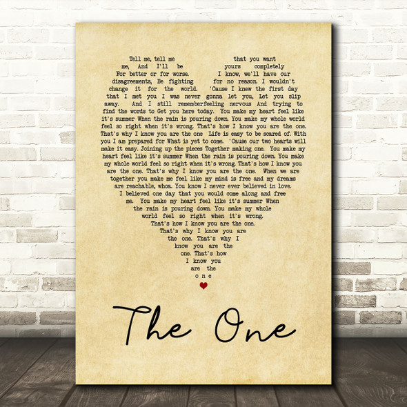 The One Kodaline Vintage Heart Song Lyric Quote Print