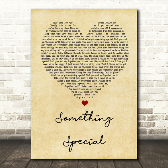 Usher Something Special Vintage Heart Song Lyric Quote Print