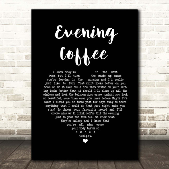 Moose Blood Evening Coffee Black Heart Song Lyric Print
