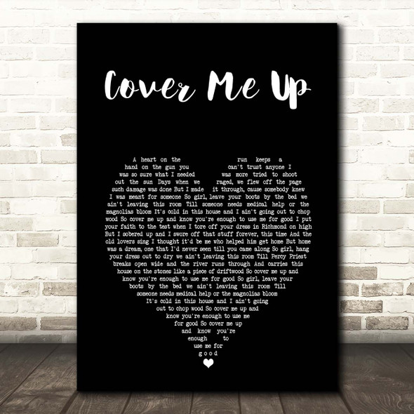 Morgan Wallen Cover Me Up Black Heart Song Lyric Print