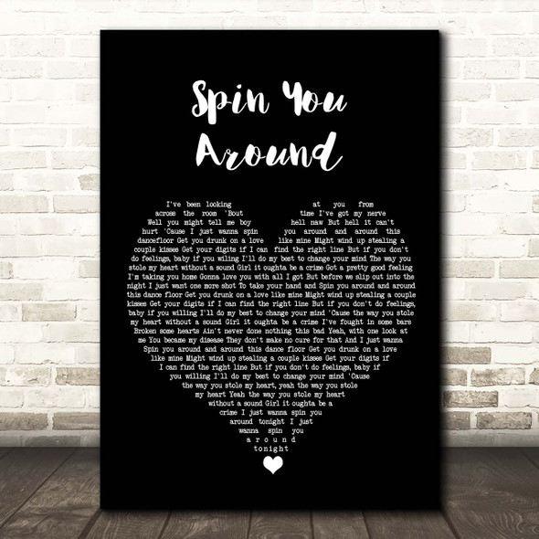 Morgan Wallen Spin You Around Black Heart Song Lyric Print