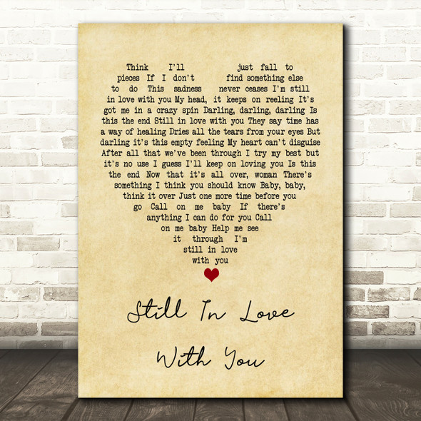 Thin Lizzy Still In Love With You Vintage Heart Quote Song Lyric Print