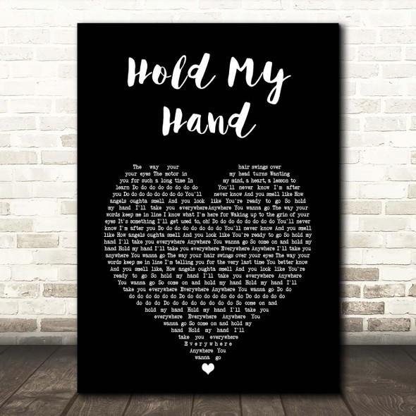 New Found Glory Hold My Hand Black Heart Song Lyric Print