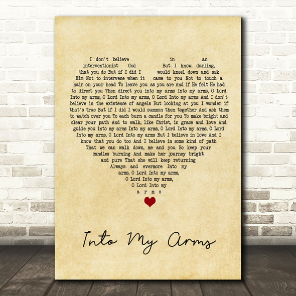 Nick Cave & The Bad Seeds Into My Arms Vintage Heart Song Lyric Print