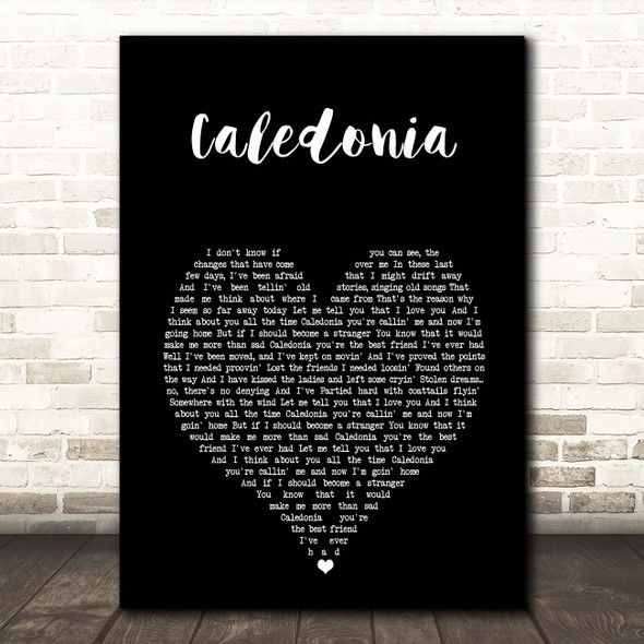Paolo Nutini Caledonia Black Heart Song Lyric Print