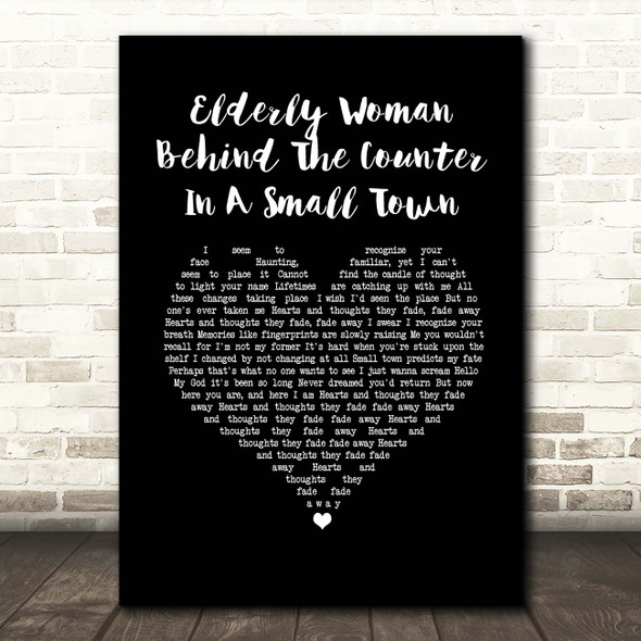 Pearl Jam Elderly Woman Behind The Counter In A Small Town Black Heart Song Lyric Print