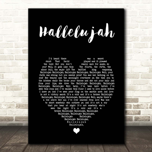 Pentatonix Hallelujah Black Heart Song Lyric Print