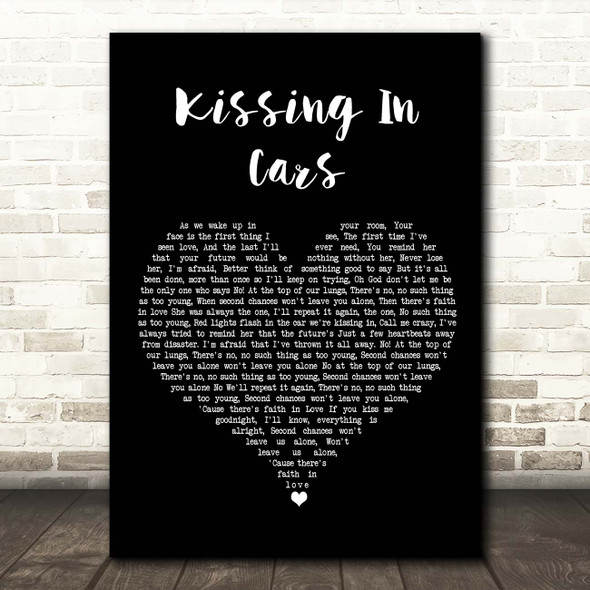 Pierce The Veil Kissing In Cars Black Heart Song Lyric Print