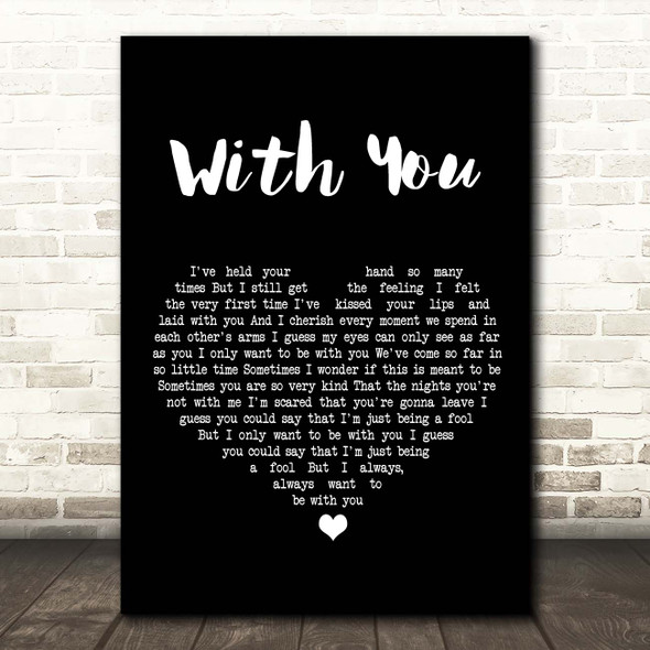 Prince With You Black Heart Song Lyric Print