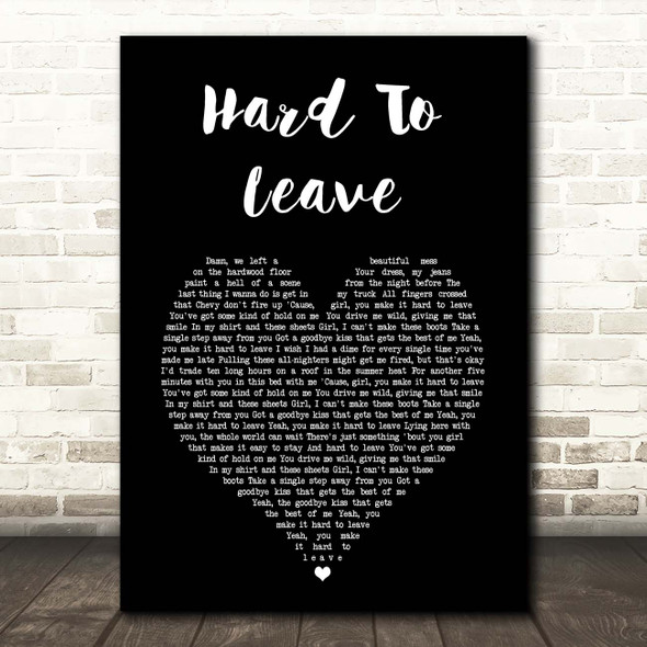 Riley Green Hard To Leave Black Heart Song Lyric Print