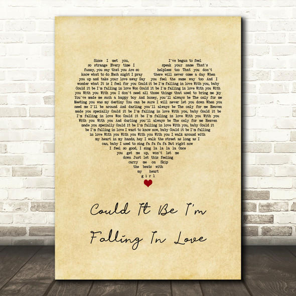 The Spinners Could It Be I'm Falling In Love Vintage Heart Song Lyric Music Art Print