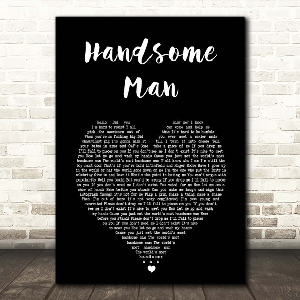 Robbie Williams Handsome Man Black Heart Song Lyric Print